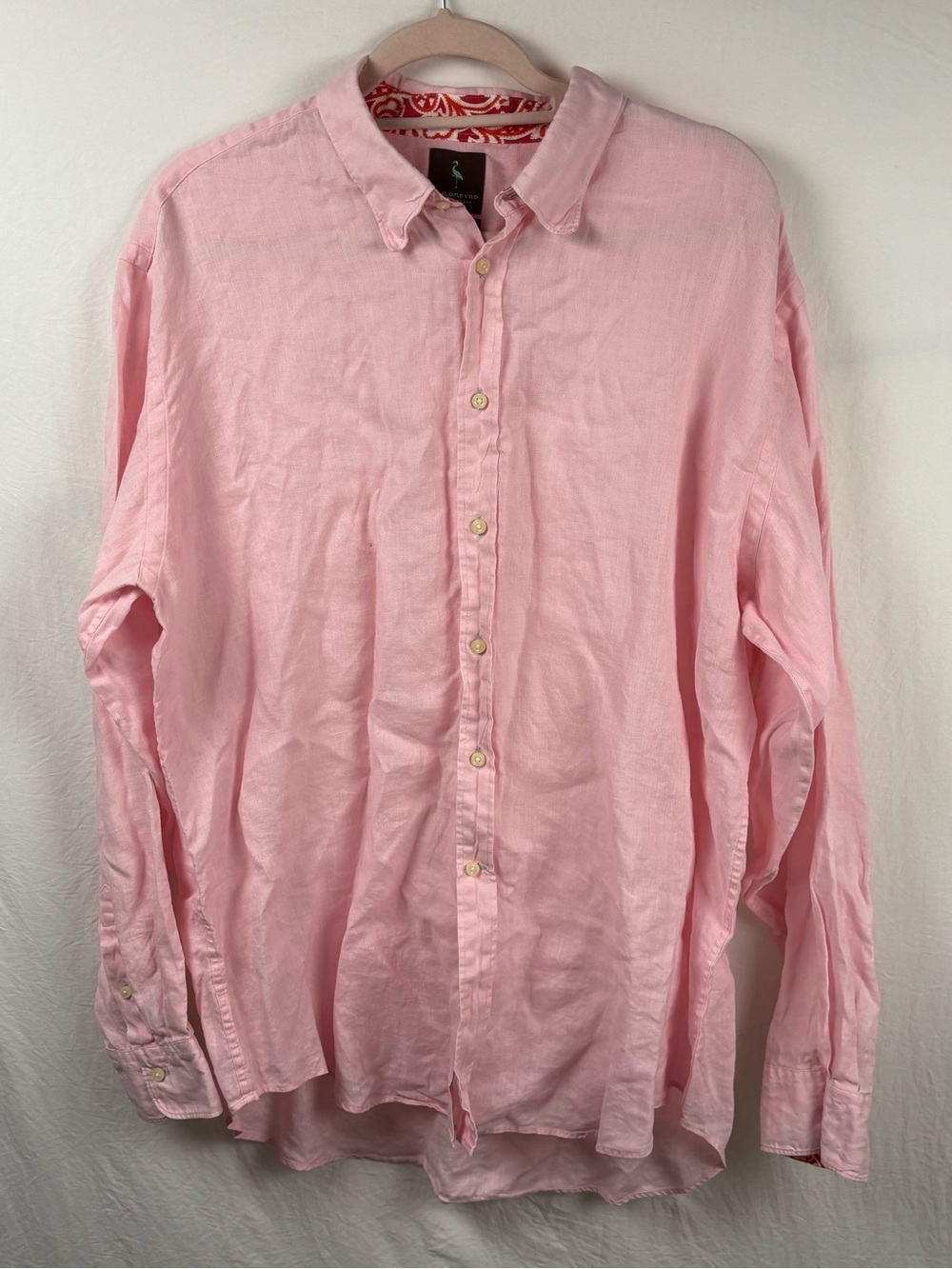 TailorByrd Shirt maker &Co Light Pink Men's XL Linen Button-Down Shirt